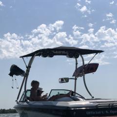 Big Air H2O Tower and Super Shadow Bimini-1997 Malibu Response LX - Stainless Steel-wakeboard tower (1)