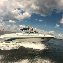Big Air Ice tower - 1994 SeaRay 280 SS - Polished Aluminum - Wakeboard tower