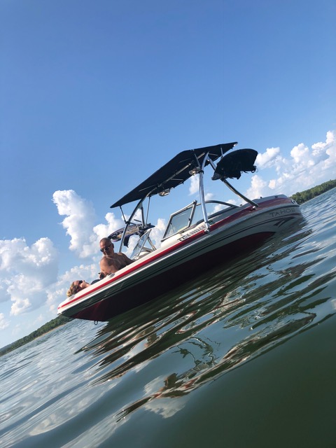 Big Air Ice tower with Super Shadow Bimini - 2006 Tahoe Q4 SF - Polished Aluminum - wakeboard tower