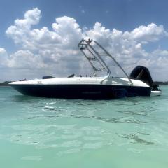 2021 Bayliner Element e16 with a Big Air Cuda wakeboard tower