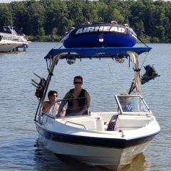 2003 Bayliner 195 Classic with a Big Air Cuda wakeboard tower and Tube Top Bimini