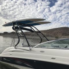 Big Air Cuda tower - 2004 Chaparral Sunesta 274 - Black Aluminum - wakeboard tower (2)