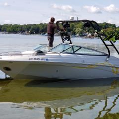 Big Air Cuda tower - 2004 Crownline 202 br - Black Aluminum - wakeboard tower (1)