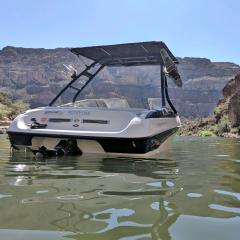 Big Air Cuda tower and Super Shadow Bimini - 2008 Crownline 180 br - Black Aluminum - wakeboard tower - super shadow bimini (1)