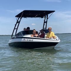 Big Air Cuda tower and Super Shadow Bimini - 2018 Crownline 18SS-Black aluminum-wakeboard tower (1)