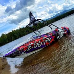 Big Air Cuda tower - 2001 Ebbtide Campione 210 - Black Aluminum - wakeboard tower (1)