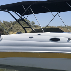 Big Air Cuda tower - black powder coat - 2004 Ebbtide Mystique 2400 (3)