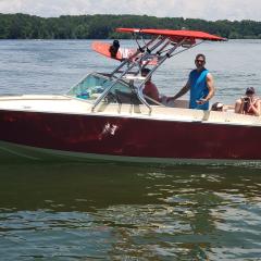 Big Air Cuda tower and Super Shadow Bimini - 1968 Formula 233 - Polished Aluminum - wakeboard tower (2)