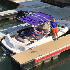 Big Air Cuda Tower - 1998 Four Winns Horizon - Polished aluminum - wakeboard tower