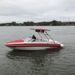 Big Air Cuda Tower and Super Shadow Bimini - 2011 Glastron GT205 - Polished Aluminum - wakeboard tower (1)