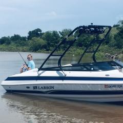 Big Air Cuda tower -  2006 Larson LXI 208 - Black Aluminum - wakeboard tower (1)