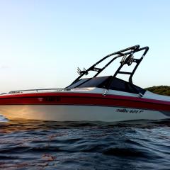 Big Air Cuda - 1990 Malibu - Euro F3 - Black Aluminum - Wakeboard tower