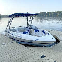 Big Air Cuda Tower and Tube Top Bimini- 2004 Mariah SX9 - polished aluminum - wakeboard tower