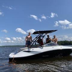 Big Air Cuda tower and Super Shadow Bimini - 2010 Sea Doo Challanger 210 - Black Aluminum - wakeboard tower (1)
