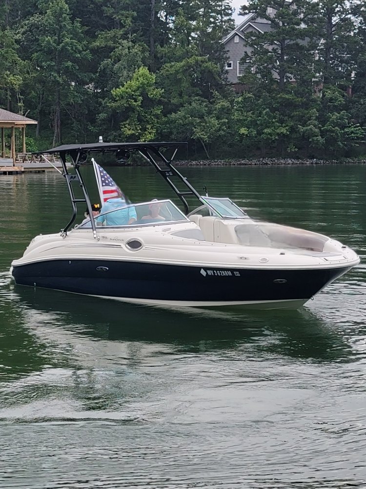 Big Air Cuda Tower and Super Shadow Bimini - Black powder coat-2008 SeaRay 240 sundeck (2)
