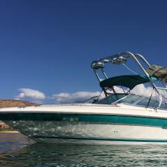 Big Air Cuda tower - 1993 SeaRay 220br - Polished Aluminum - wakeboard tower (1)