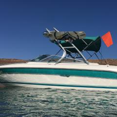 Big Air Cuda tower - 1993 SeaRay 220br - Polished Aluminum - wakeboard tower (2)