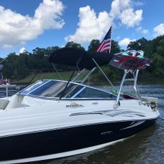 Big Air Cuda tower - 2005 SeaRay 200 Sundeck - Polished Aluminum - wakeboard tower (1)
