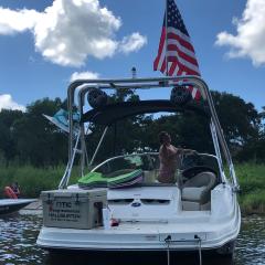 Big Air Cuda tower - 2005 SeaRay 200 Sundeck - Polished Aluminum - wakeboard tower (3)
