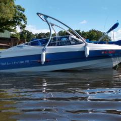 Big Air Ice tower - 1992 Bayliner Capri 1850 - Polished Aluminum - wakeboard tower
