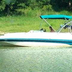 Big Air Ice tower - 1996 Ebbtide - Sportdeck 23' - Polished Aluminum - Wakeboard tower