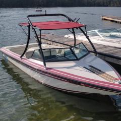 Big Air Ice tower with Big Air Bimini - 1987 Supra Comp TS6m - Black Aluminum - wakeboard tower 