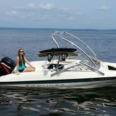 Big Air Vapor Tower - 2000 Bayliner 180 Capri - Polished Aluminum - Wakeboard Tower (1)