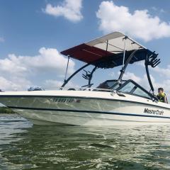 Big Air Vapor tower - 1995 Mastercraft ProStar 205 - Black aluminum - wakeboard tower